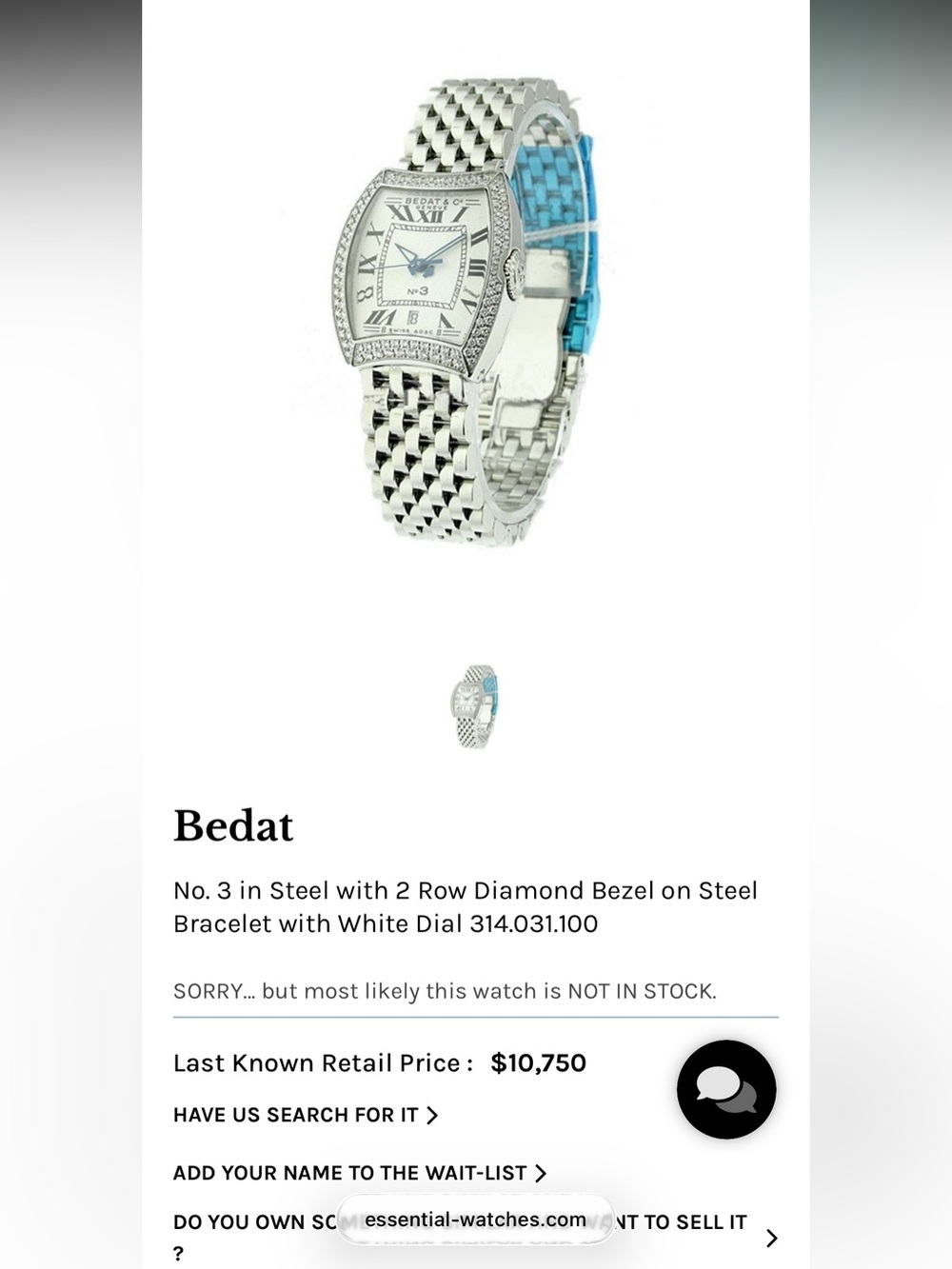 Bedat & co Women's Silver Tonneau Diamond Watch - Silver Dial - Picture 12 of 15